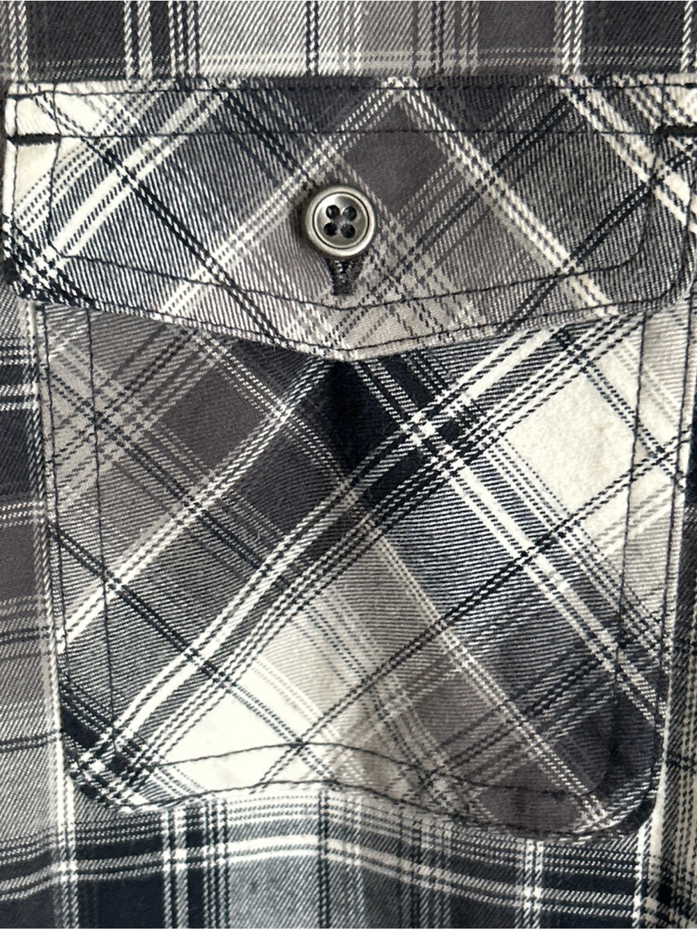Cabela's Long Sleeve Gray/Black Plaid Button Western Zip Pocket Women's Size XL - Picture 5 of 11